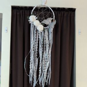 Elegant White and Silver Dreamcatcher
